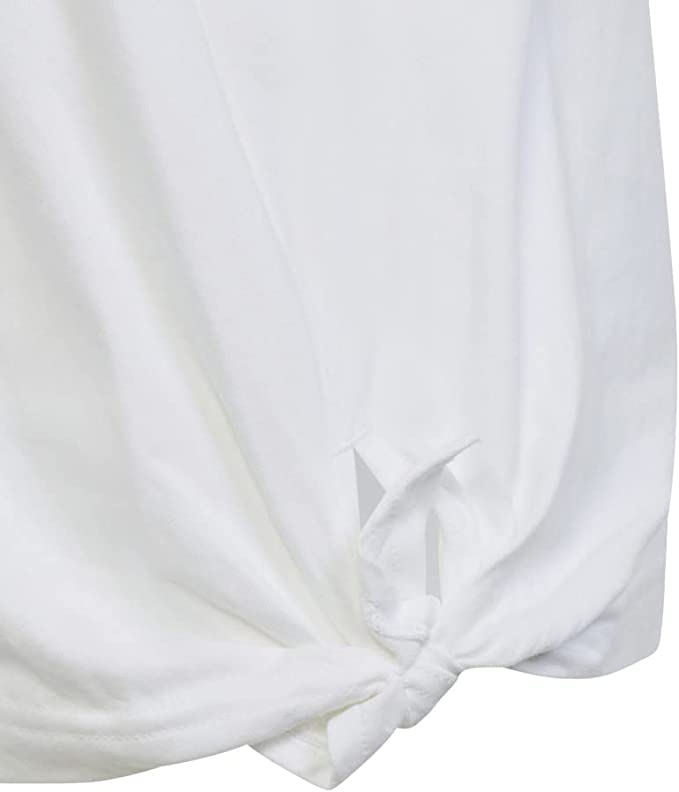 Adidas Girl's Short Sleeve Cotton T-shirt with Side Knot HR5818 white