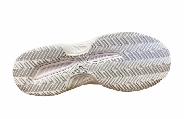 Mizuno Women's Break Shot 3 CC Tennis Shoe 61GC212603 white-grey