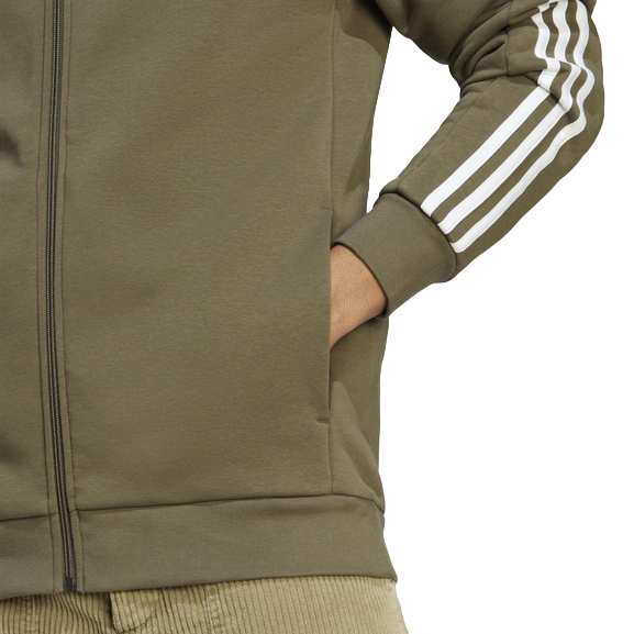 Adidas Men's 3-Stripes Full-Zip Hoodie IJ6492 green