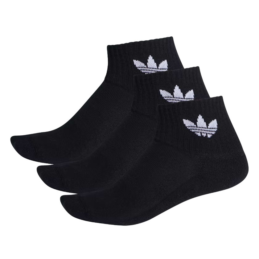 Adidas Originals Calze FM0643 Nero Media Altezza Cotone 3 Paia