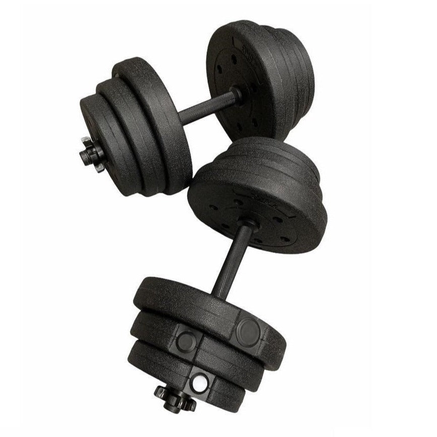 Contes Set manubri e bilanciere da 32Kg in cemento rivestito in plastica DY-DB-32KG nero
