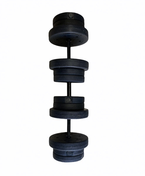 CONTES Set manubri e bilanciere da 42Kg in cemento rivestito in plastica DY-DB-42KG nero