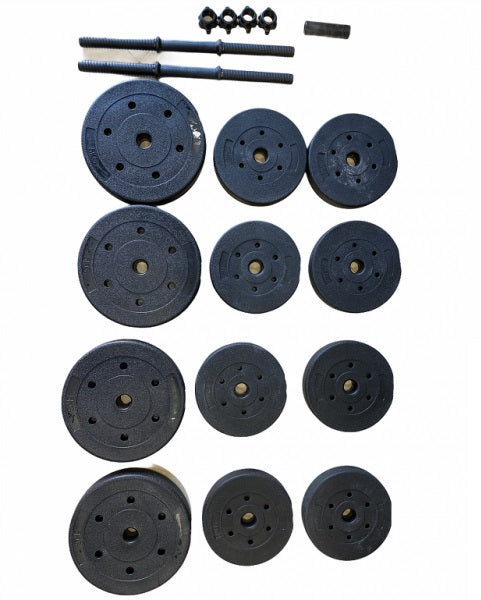 CONTES Set manubri e bilanciere da 42Kg in cemento rivestito in plastica DY-DB-42KG nero