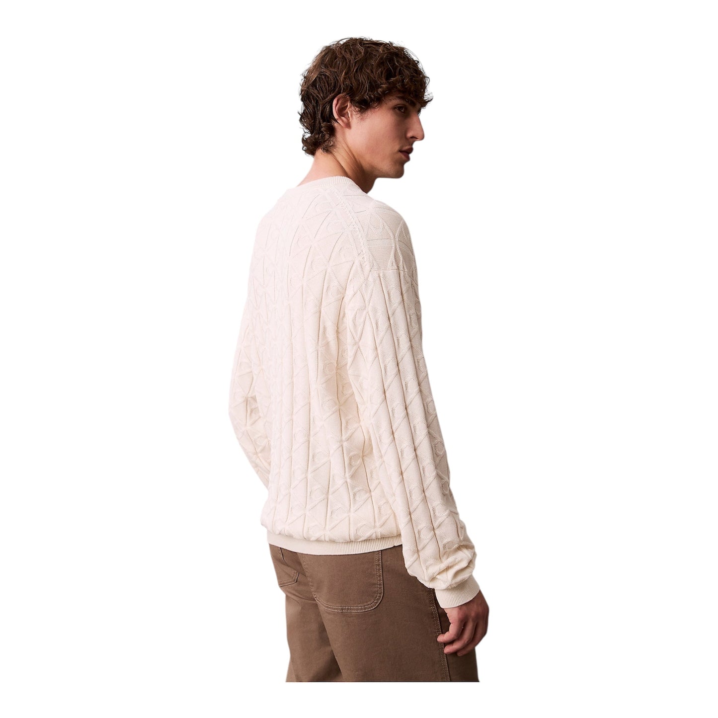 Calvin Klein Maglione LV04RE301G YAS Tofu Logo All-Over Uomo