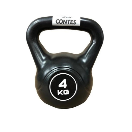 CONTES Kettlebell da 4Kg in PVC con sabbia e maniglia antisfregamento