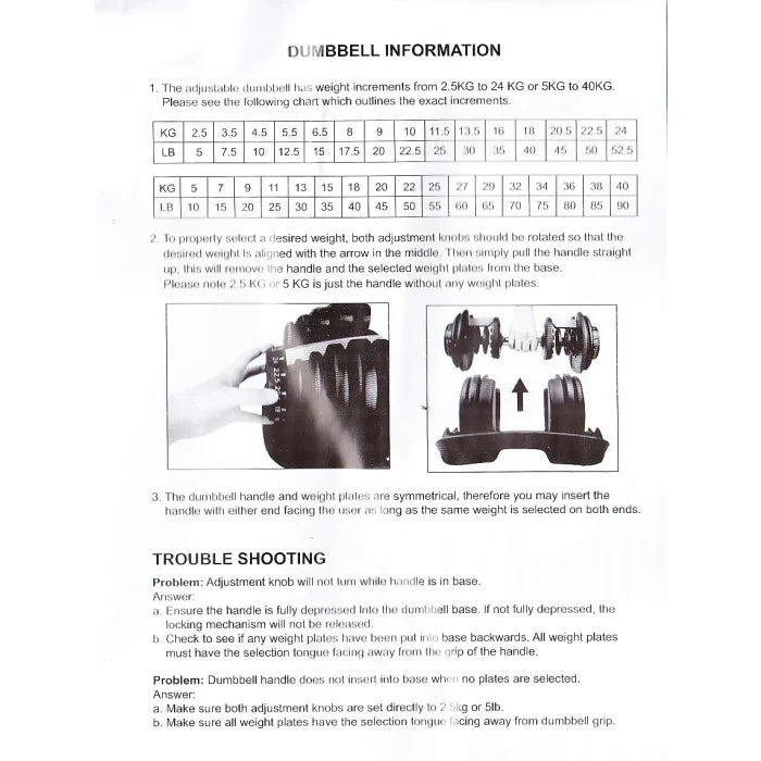 Contes Adjustable Dumbbell 2.5-24kg
