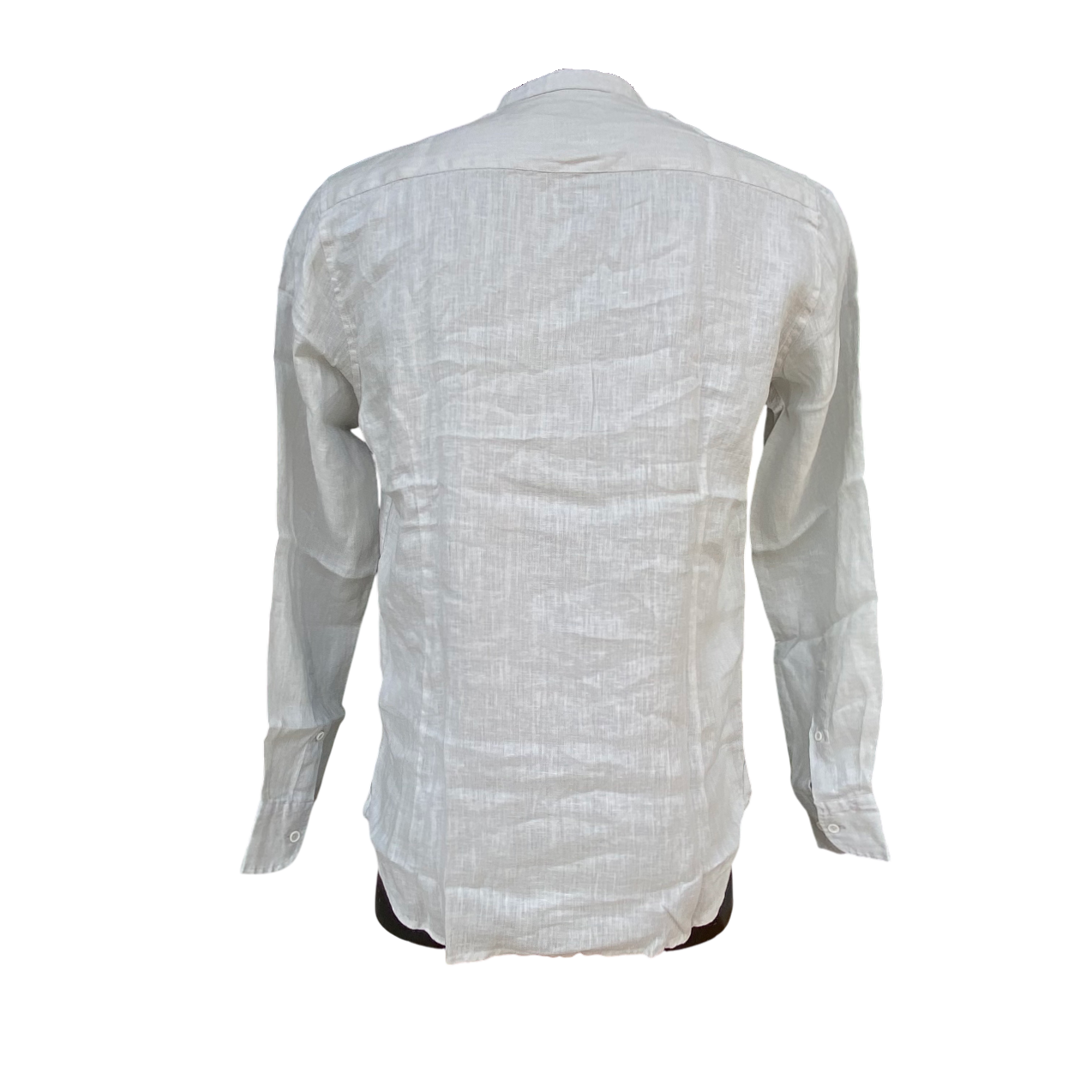 Trez camicia da uomo maniche lunghe e collo coreano in lino Cenzo-1211 M49018 380 mastice