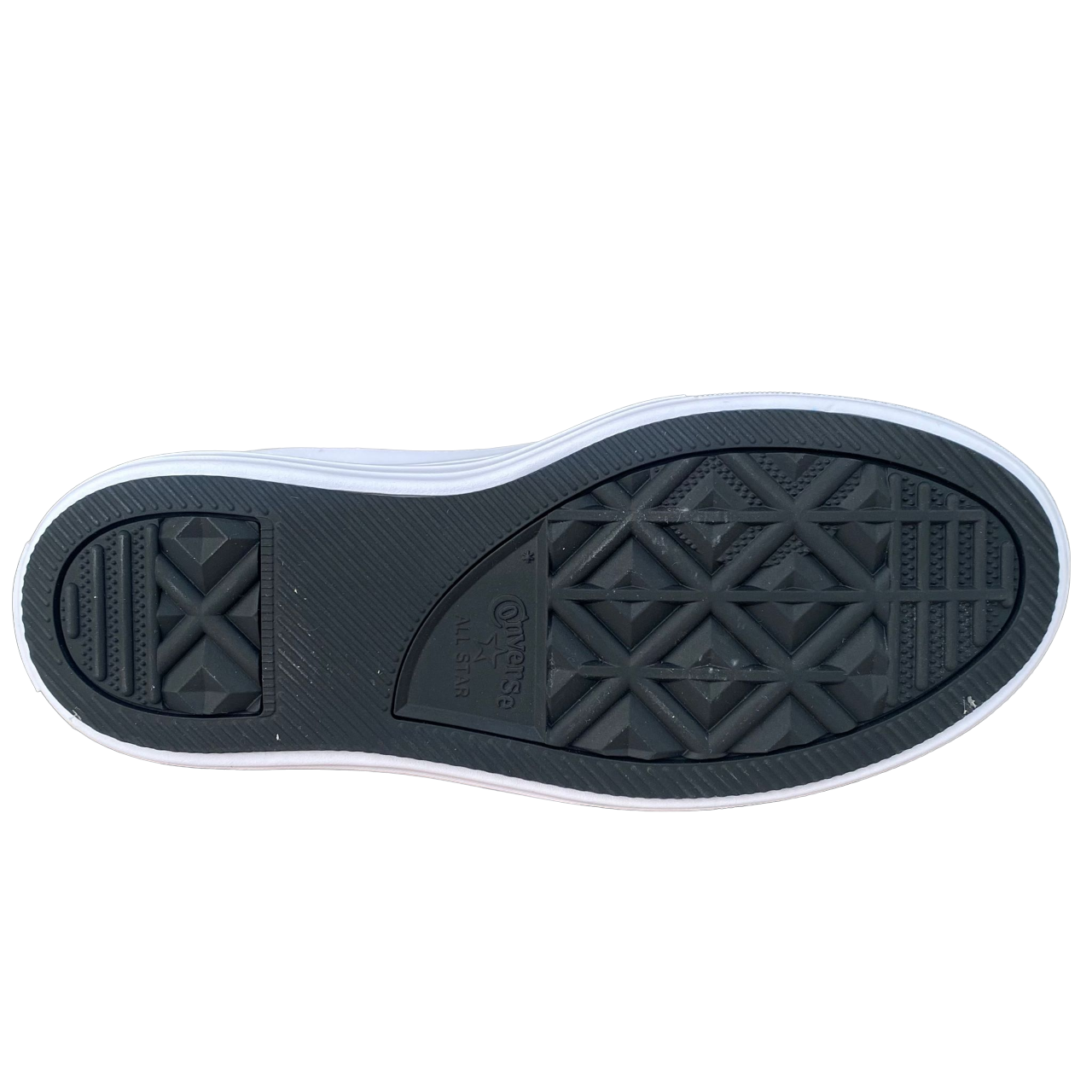 Converse scarpa sneakers da donna con zeppa in pelle Chuck Taylor All Star Move A04294C nero-bianco