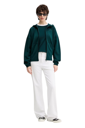 Adidas Women's Essentials Full-Zip Hoodie JW7876 - Green