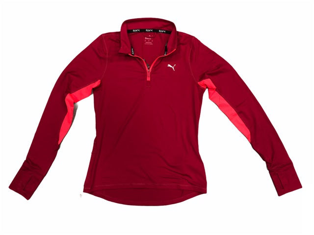 Puma Women's Running Shirt Run Favorite 1/4 Zip 520184-33 Persian Red