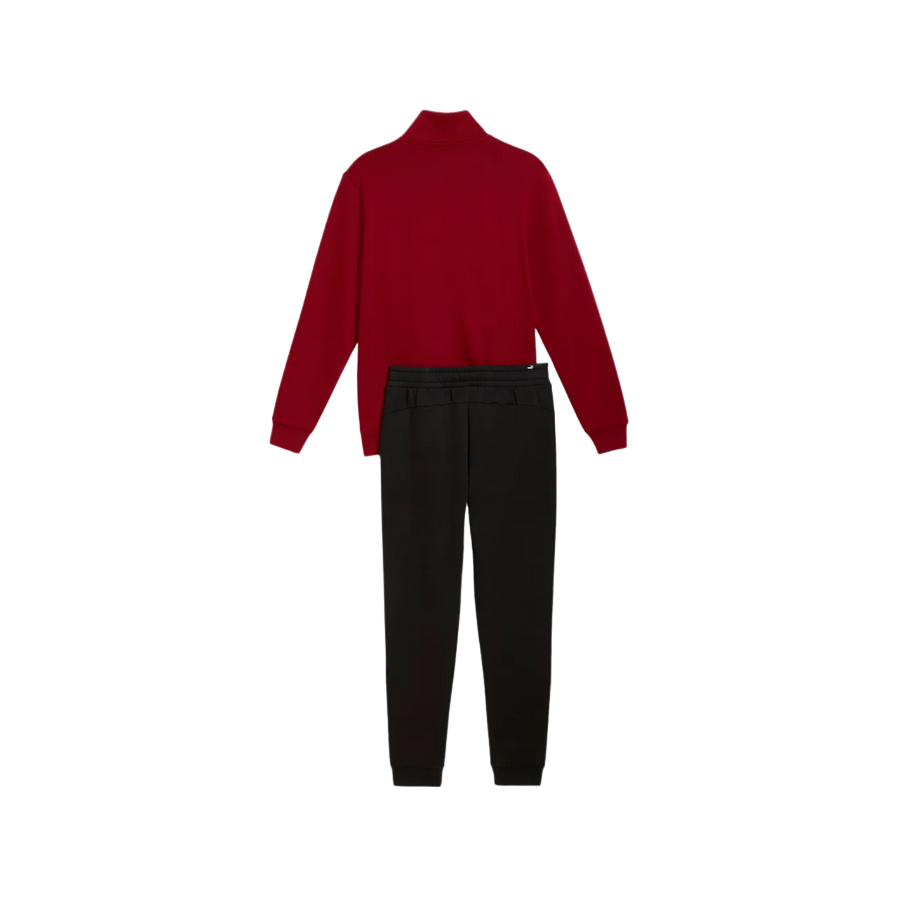 Puma Men's Cotton Tracksuit with Zip Clean Sweat Suit FL 585841-13 Dark Red-Black
