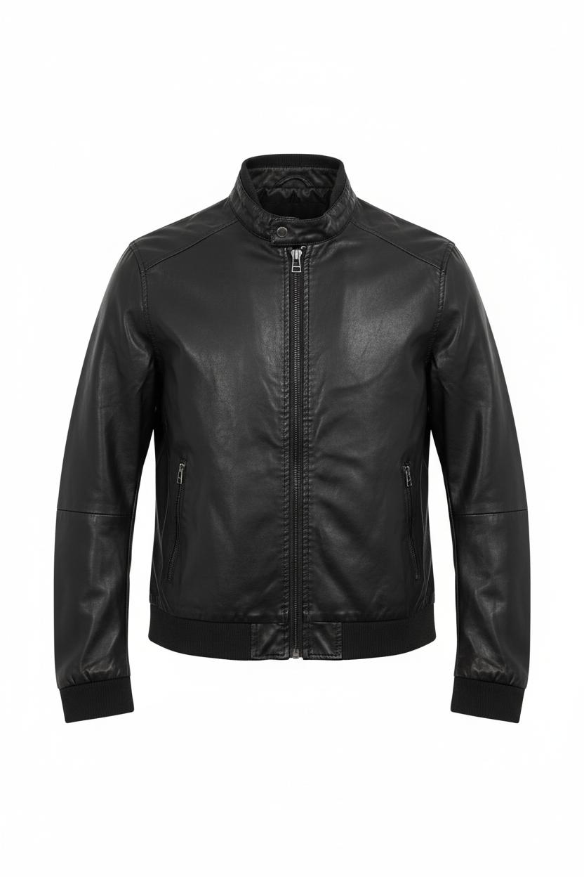 Trez Giubbotto in ecopelle GREASE-10PU M50243 935 nero giubbotto frontale