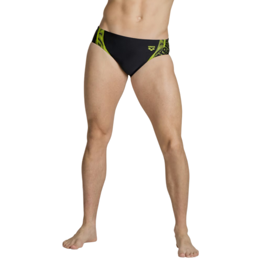 Arena Men's Swimming Briefs Graphic 005536 560 black green