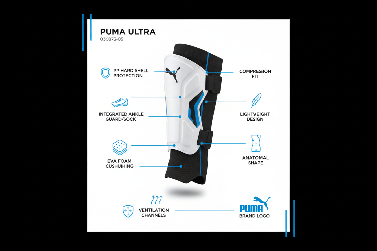 Puma Ultra Soccer Shin Guards 030873-05 White