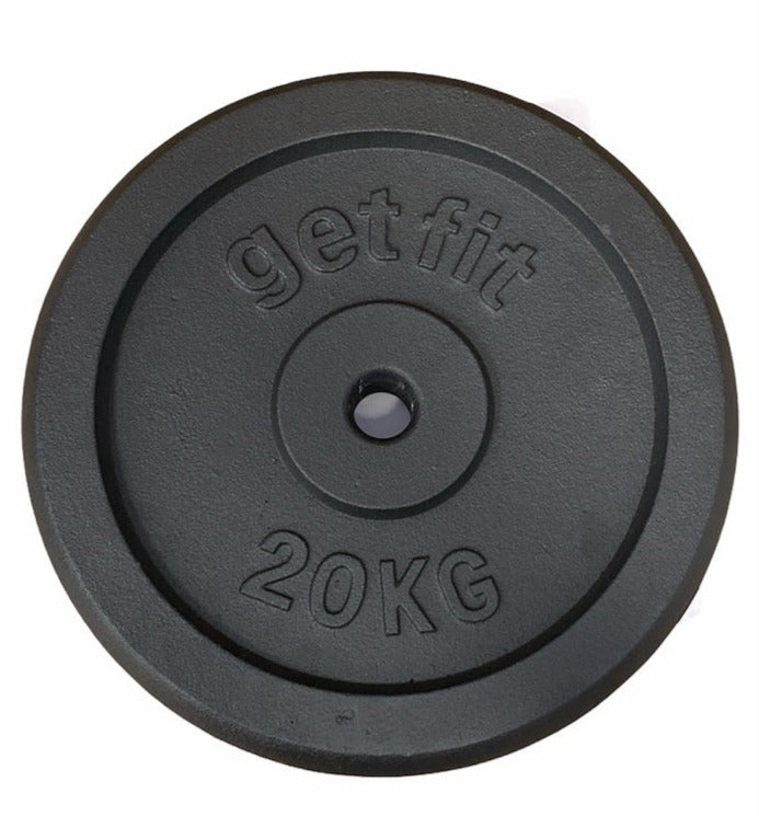 Getfit disco in ghisa da 20kg diametro foro 25mm GF098 nero