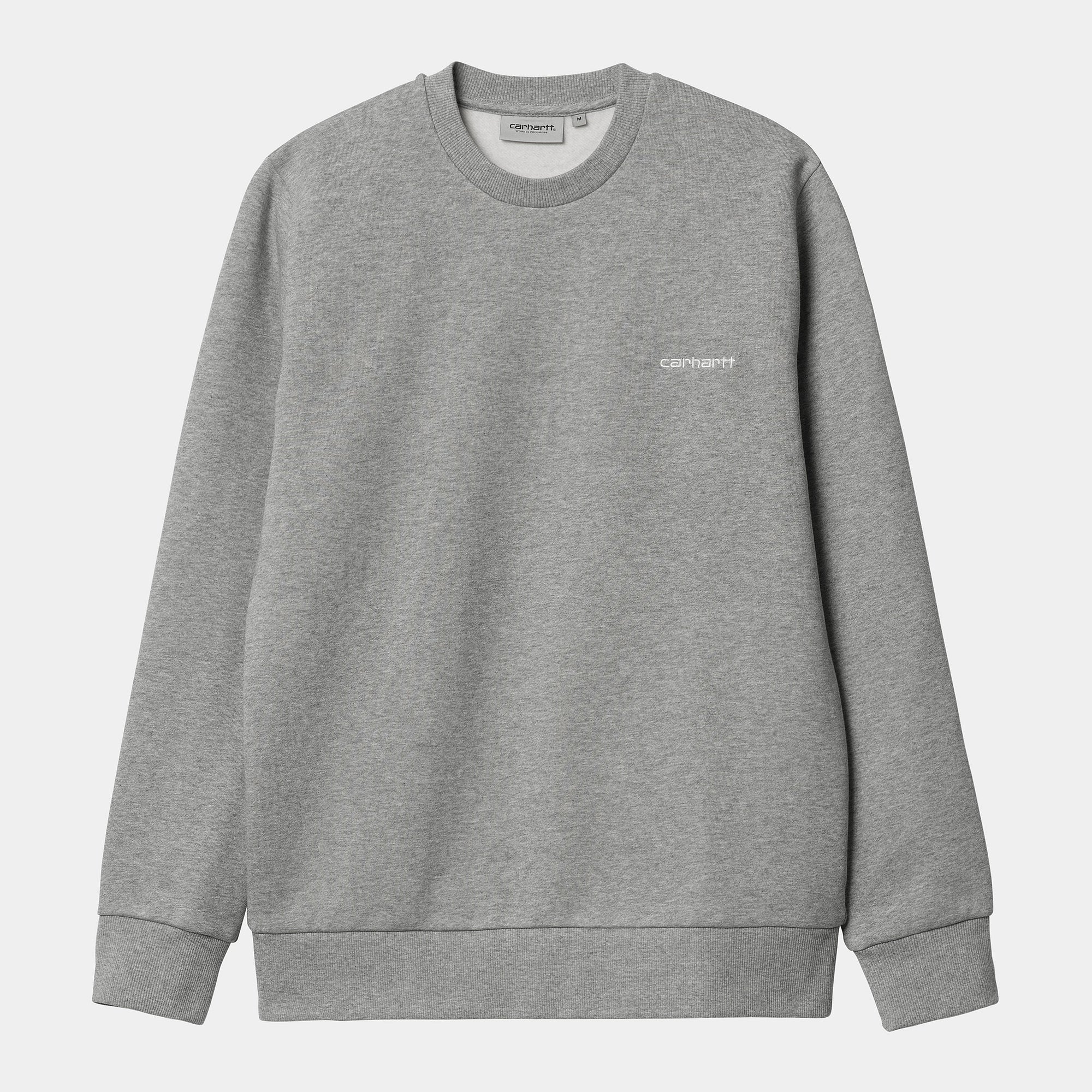 Carhartt felpa girocollo da uomo 1031242 00D grey heather-white