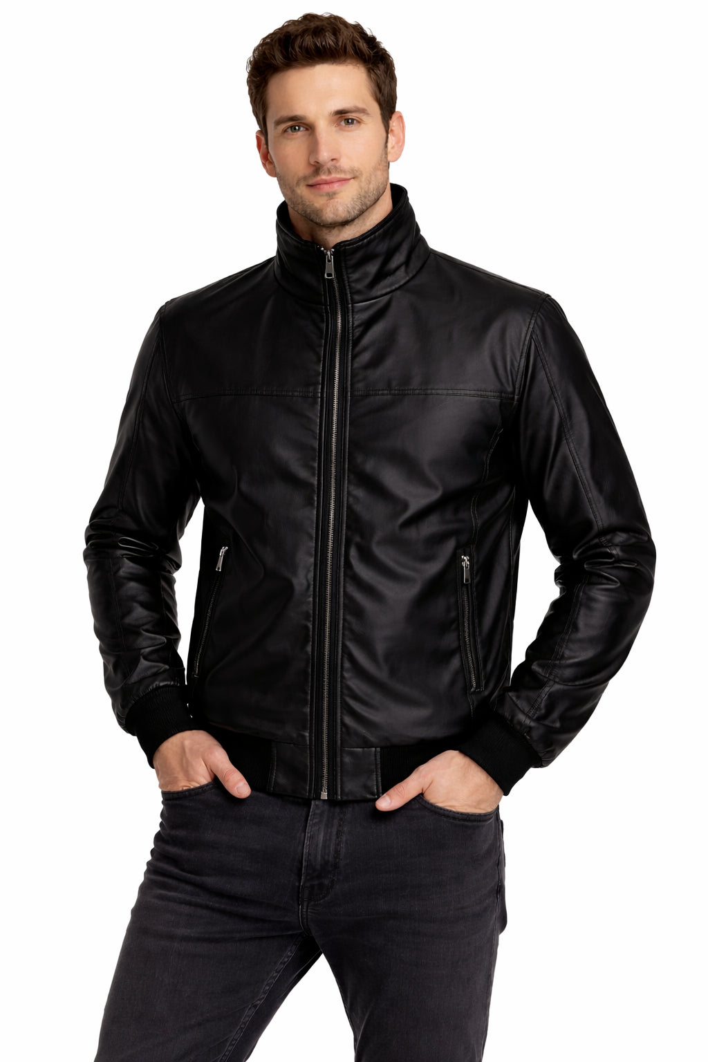Censured Giacca Ecopelle Uomo JMPARK PSV2 90 Nero Streetwear PE26