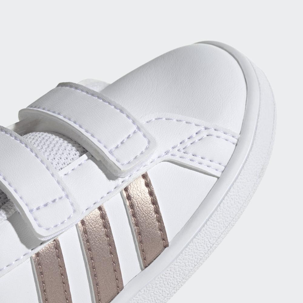 Adidas Grand Court I EF0116 white children's sneakers with hook-and-loop closure