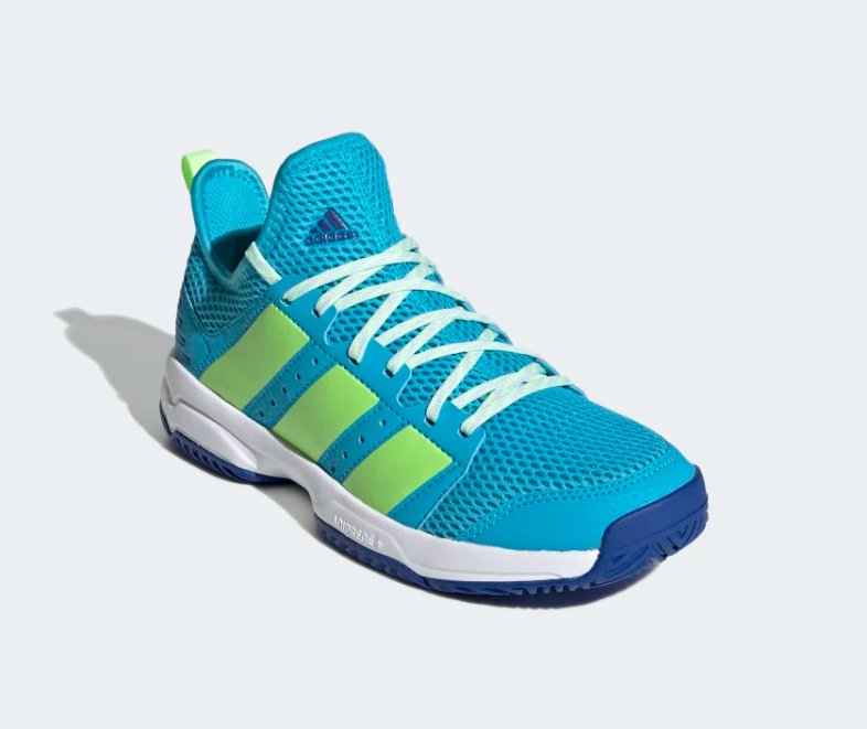 Adidas junior volleyball shoe Stabil Jr FU8402 signal cyan green royal