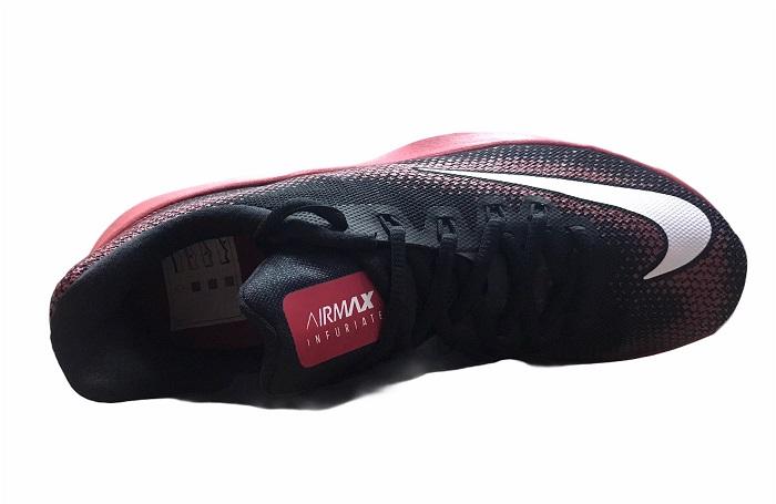 Nike Men's Air Max Infuriate Low 852457 006 Black-White-Red Basketball Shoe