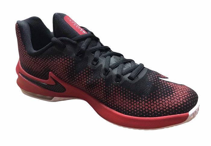 Nike Men's Air Max Infuriate Low 852457 006 Black-White-Red Basketball Shoe
