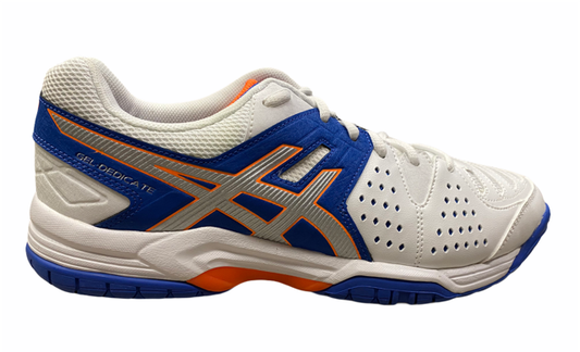Asics scarpa da tennis da uomo Gel Dedicate 4 E507Y 4293 blue silver flash orange