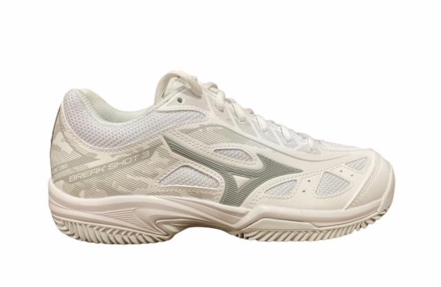 Mizuno Women's Break Shot 3 CC Tennis Shoe 61GC212603 white-grey