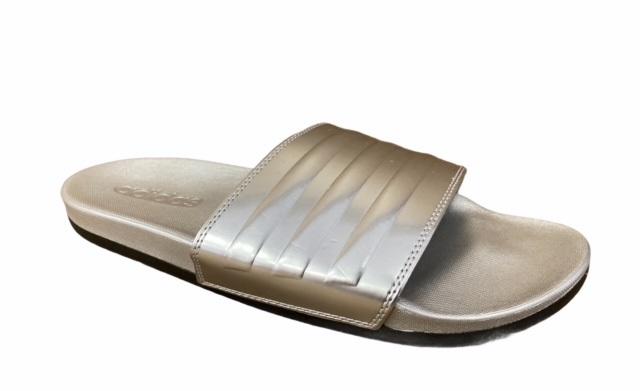 Adidas women's slides for pool or beach Adilette Comfort FW7683 silver