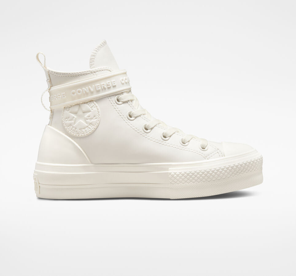 Converse scarpa alta da donna con zeppa e fascetta alla caviglia A04270C white vintage-egret