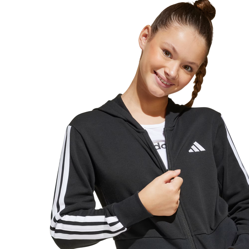 Adidas Girls' Essentials Full-Zip Hoodie JJ0956 Black