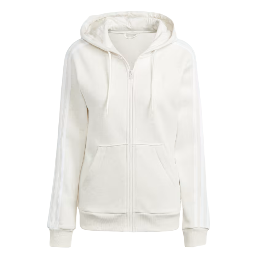 Adidas Women's 3-Stripes Full-Zip Hoodie IM0239 Off White