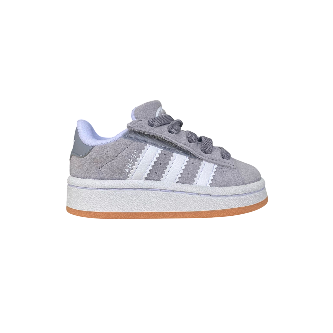 Adidas Originals Campus 00s JI4334 kids' sneakers with hook-and-loop and elastic laces, grey-white