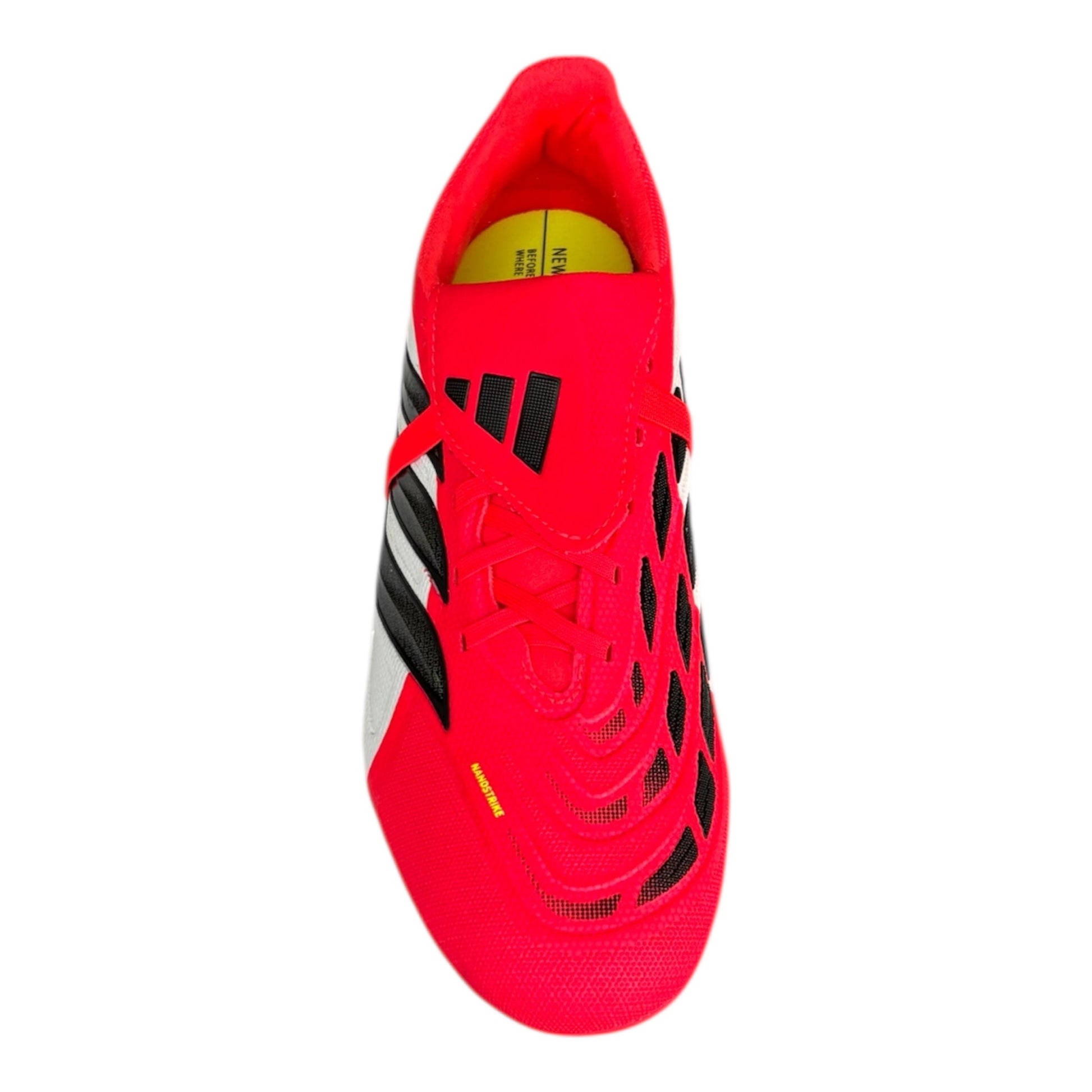 Adidas Scarpa Calcio Predator League FT/FG JS0422 Rosso Bianco Uomo Nanostrike linguetta con elastico vista dall'alto