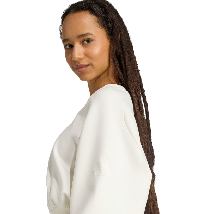 Adidas Women's Soft Lux Loose Hoodie JV9893 White