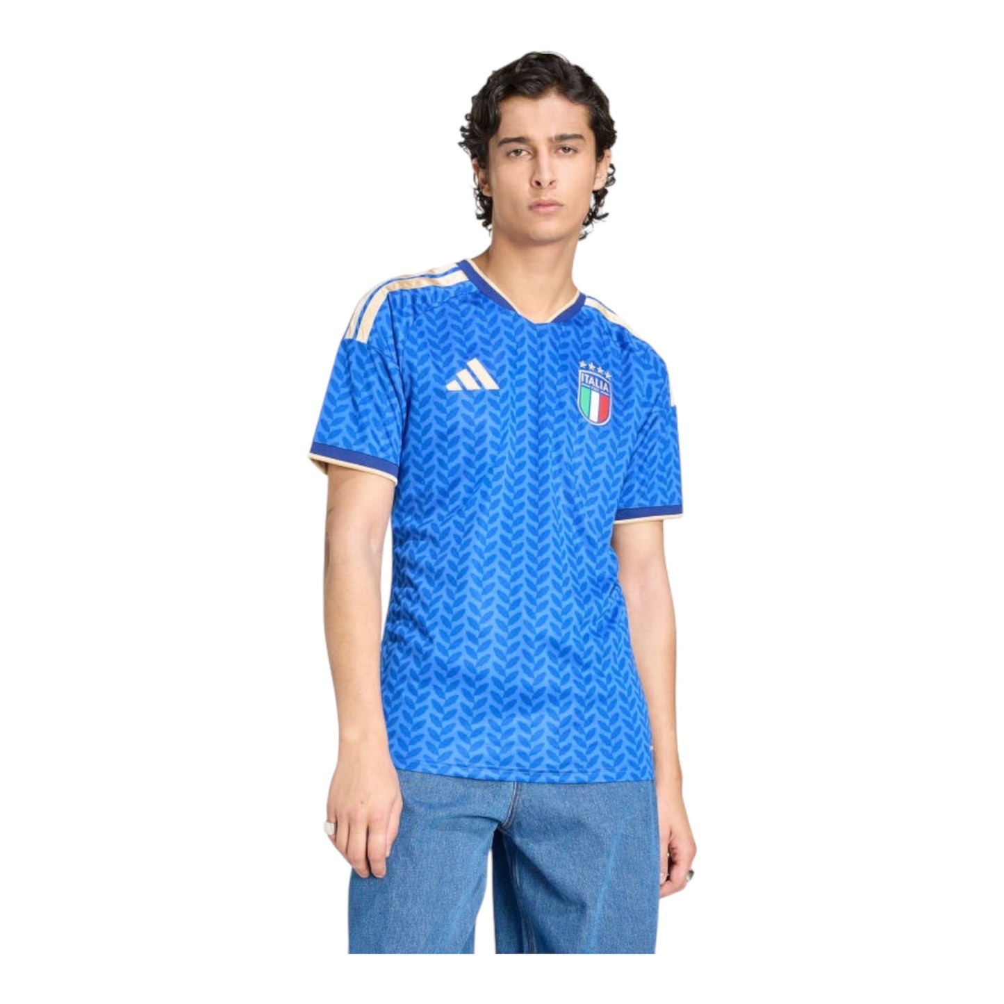 Adidas maglia Italia 26 JL6937 azzurra nazionale logo e scudetto