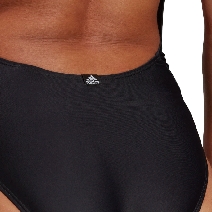 Adidas Women's Logo Graphic HB1675 Black White One-Piece Pool Swimsuit