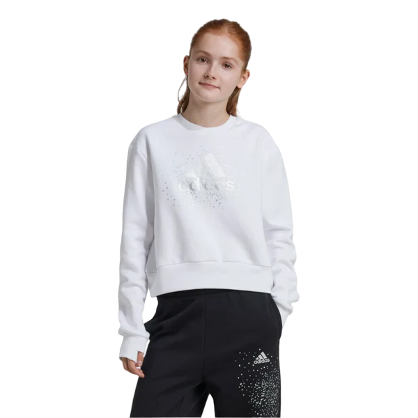 Adidas Girls' Crew Neck Sweatshirt IX9330 White
