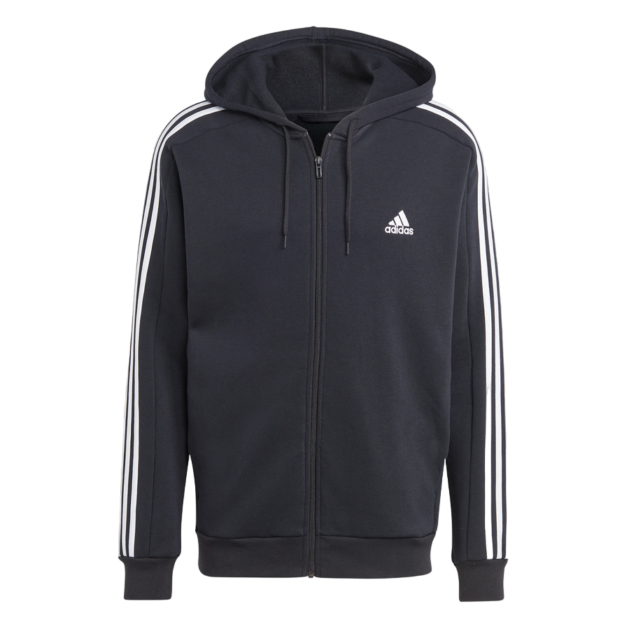 Adidas lightweight hooded sweatshirt with 3-stripes IB4029 black-white