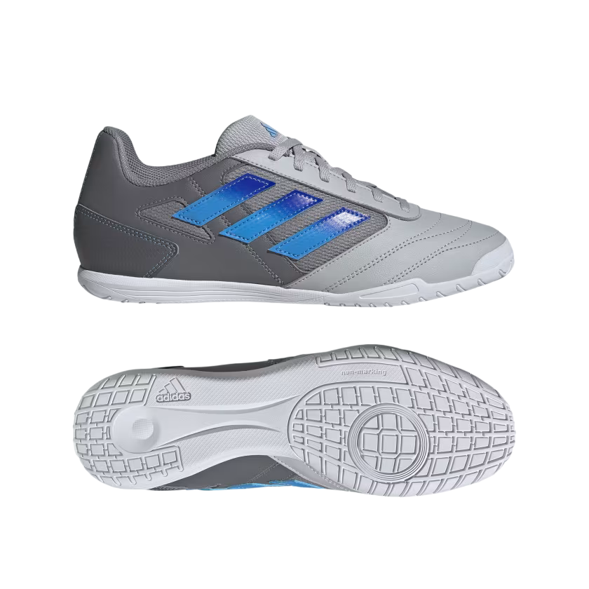 Adidas Men's Super Sala 2 Indoor Soccer Shoe IE7556 Grey-Blue