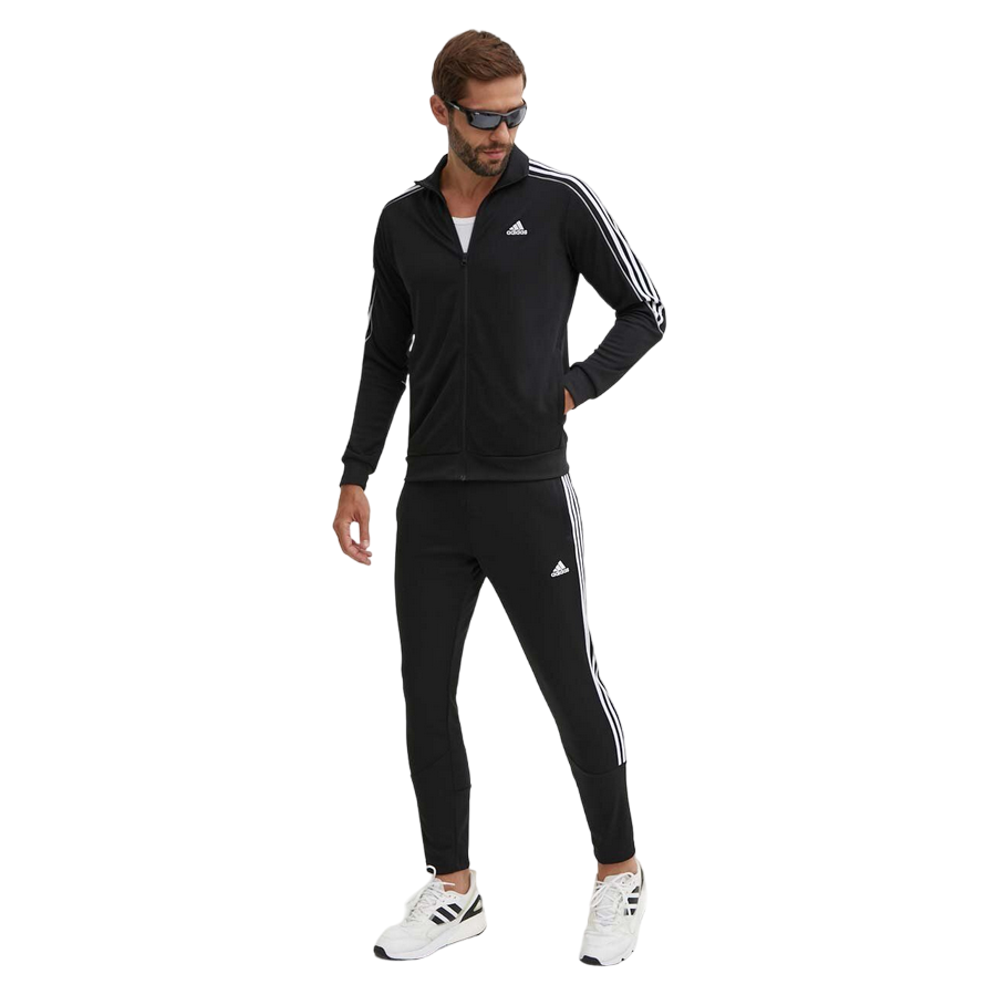 Adidas Men's 3-Stripes Essentials Tracksuit IX1277 Black-White