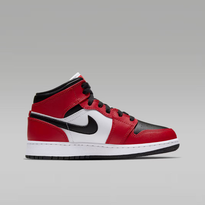 Air Jordan 1 Mid GS Junior Nero Rosso - 554725-069