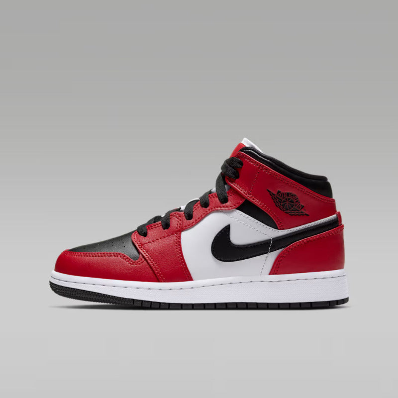 Air Jordan 1 Mid GS Junior Nero Rosso - 554725-069