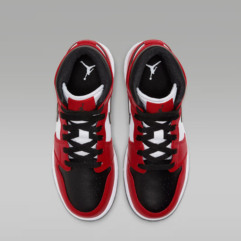 Air Jordan 1 Mid GS Junior Nero Rosso - 554725-069