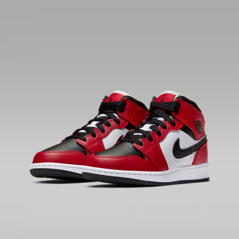 Air Jordan 1 Mid GS Junior Nero Rosso - 554725-069