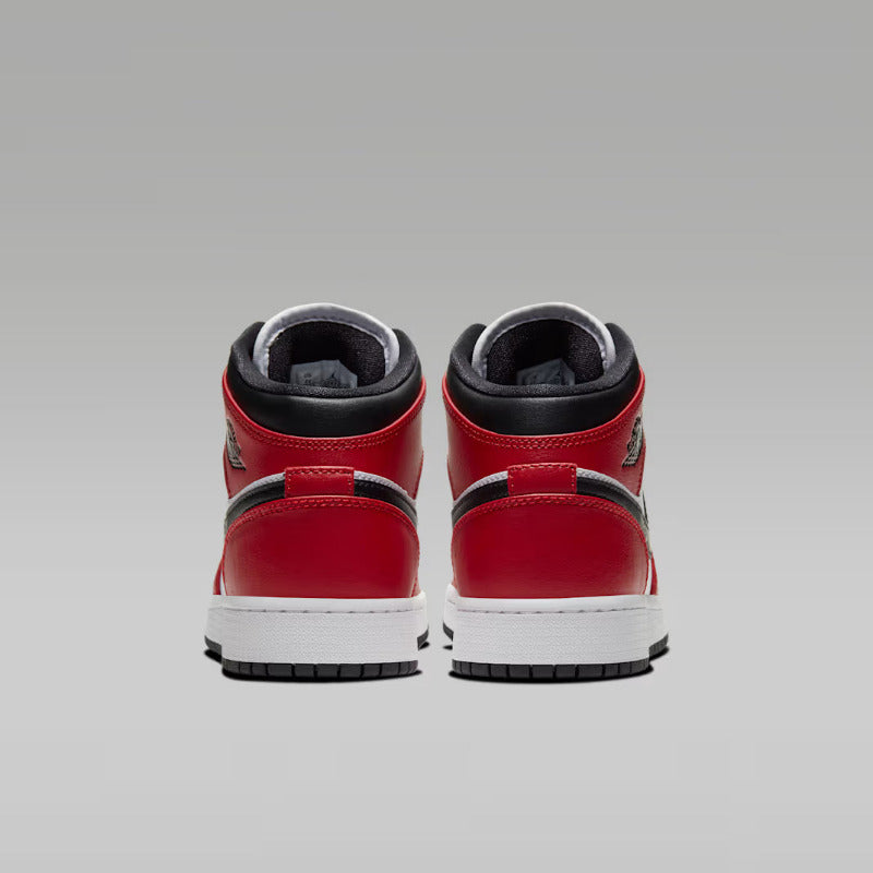 Air Jordan 1 Mid GS Junior Nero Rosso - 554725-069