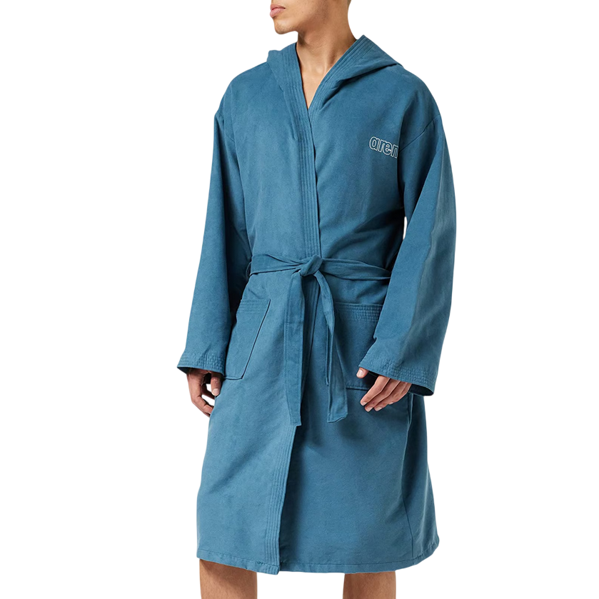 Arena Men's Microfiber Bathrobe Zeal 5004571 blue-white