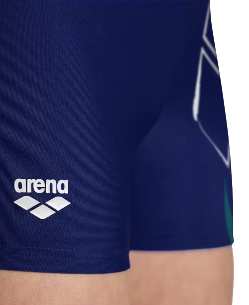 Arena boy's close-fitting shorts swimsuit with print 005435 781 blue-white