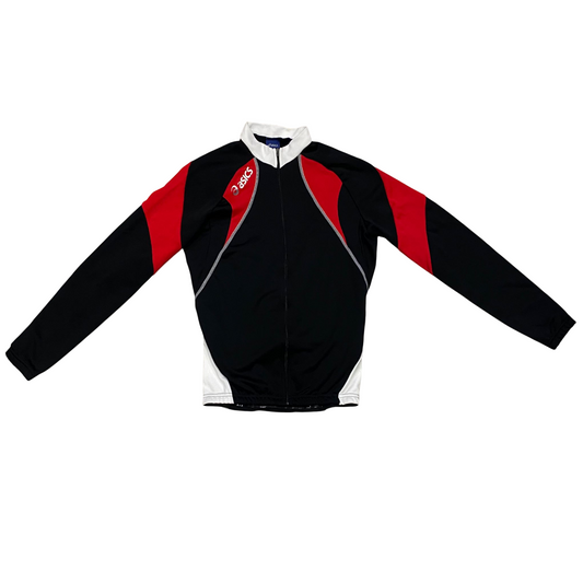 Asics maglietta da ciclista da uomo manica lunga con cerniera intera Ventoux T781Z5 9026 nero-rosso