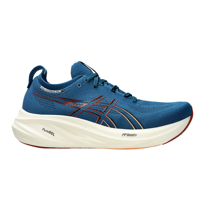 Asics Gel Nimbus 26 1011B794-404 Blue Orange - Men's Running Shoe Maximum Cushioning