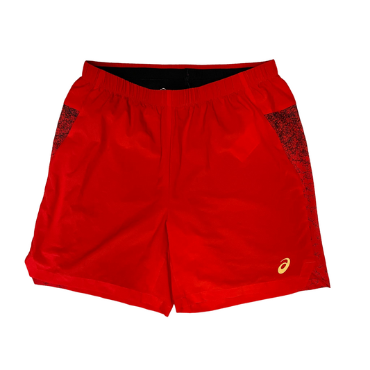 Asics pantaloncino sportivo per la corsa 2 in 1 7IN 2011A308-611 rosso